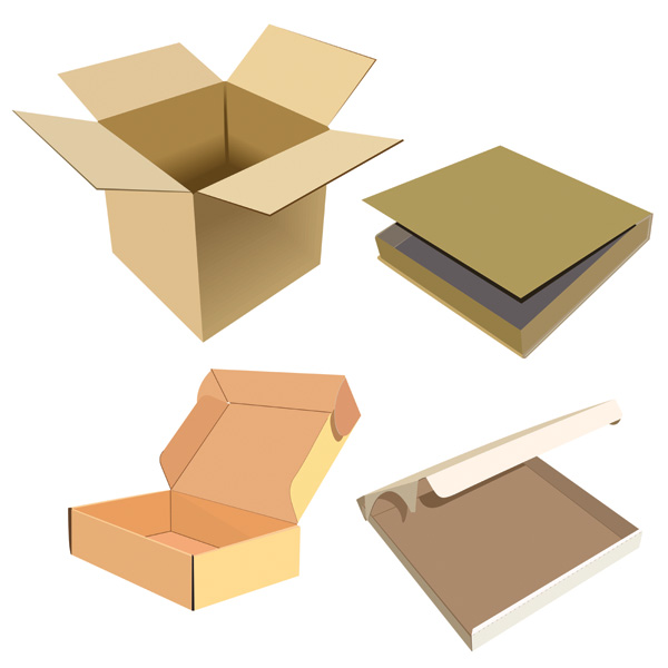 cardboard boxes blank vector