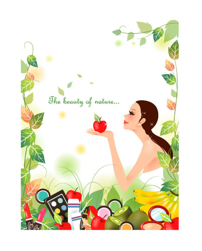 cartoon beauty vector background 02