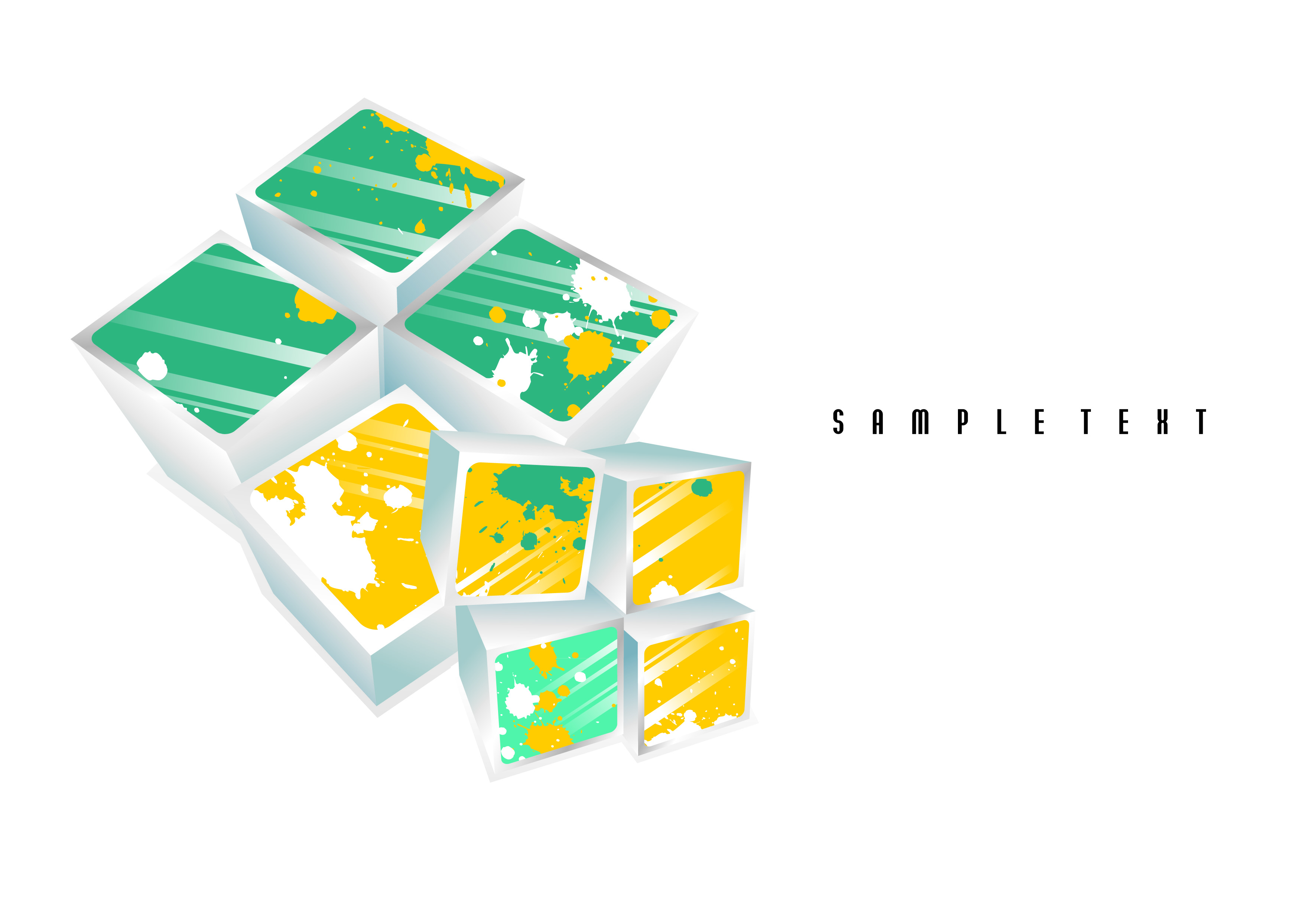 simple and stylish threedimensional box 03 vector