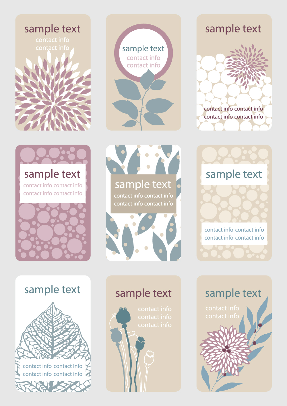 leaf shading card 02 vector