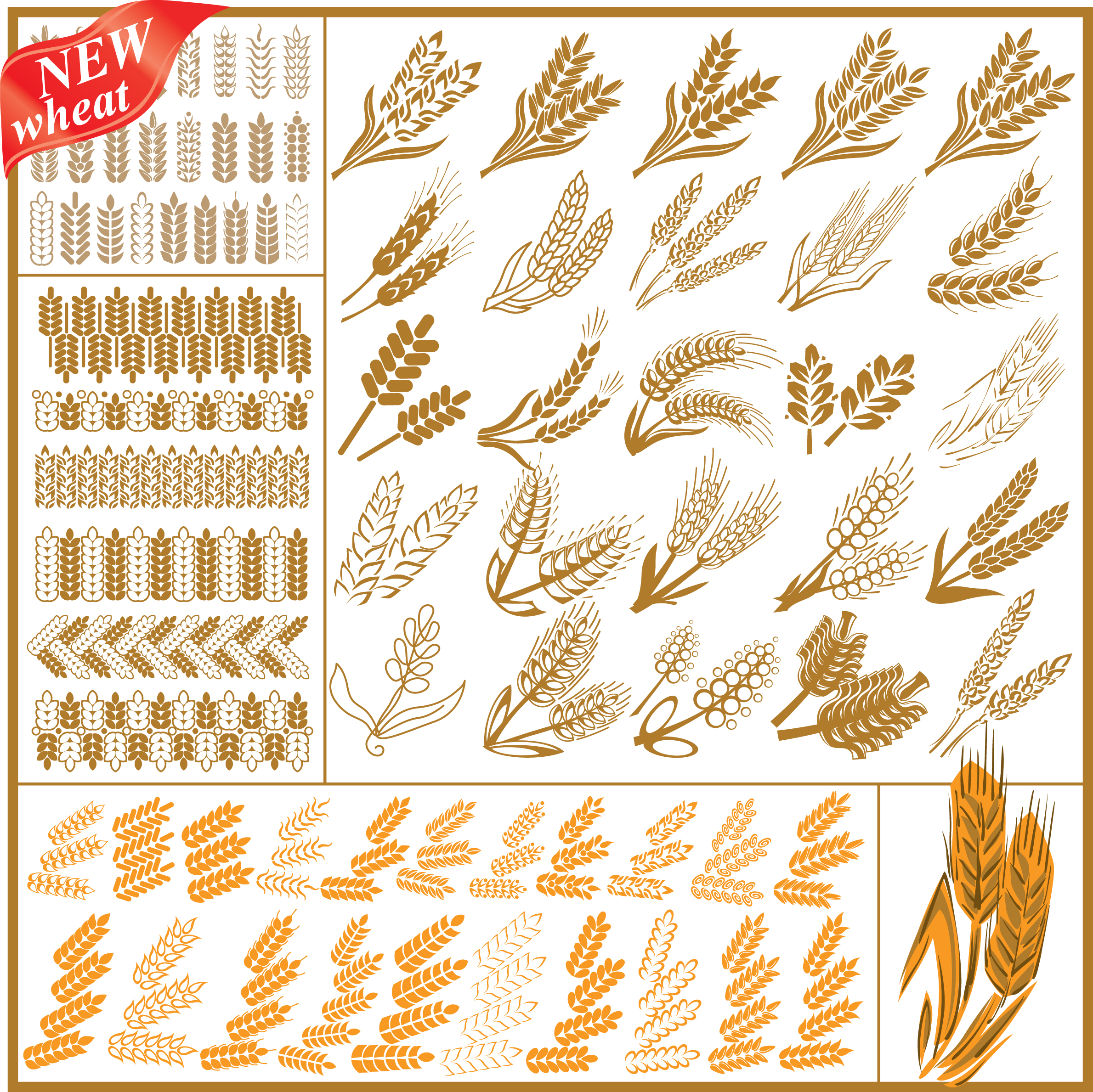 wheat pattern 04 vector