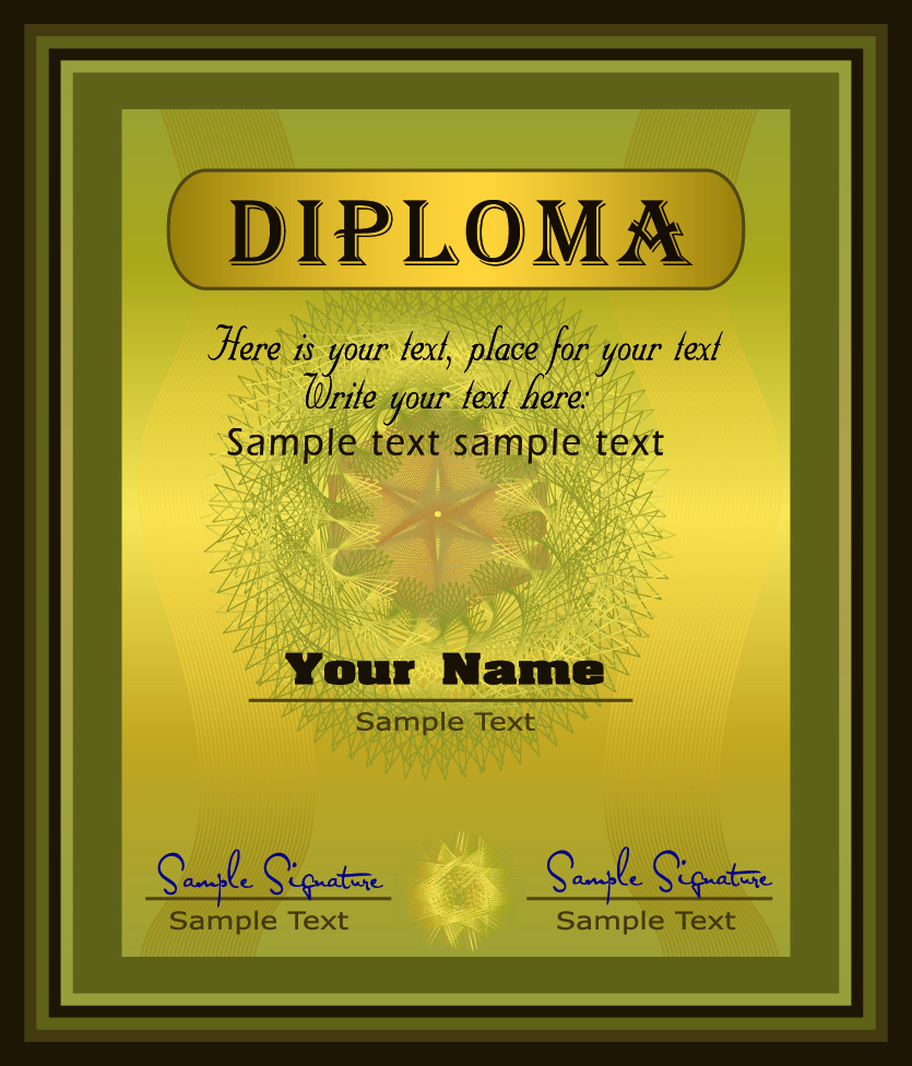 gorgeous diploma certificate template 04 vector