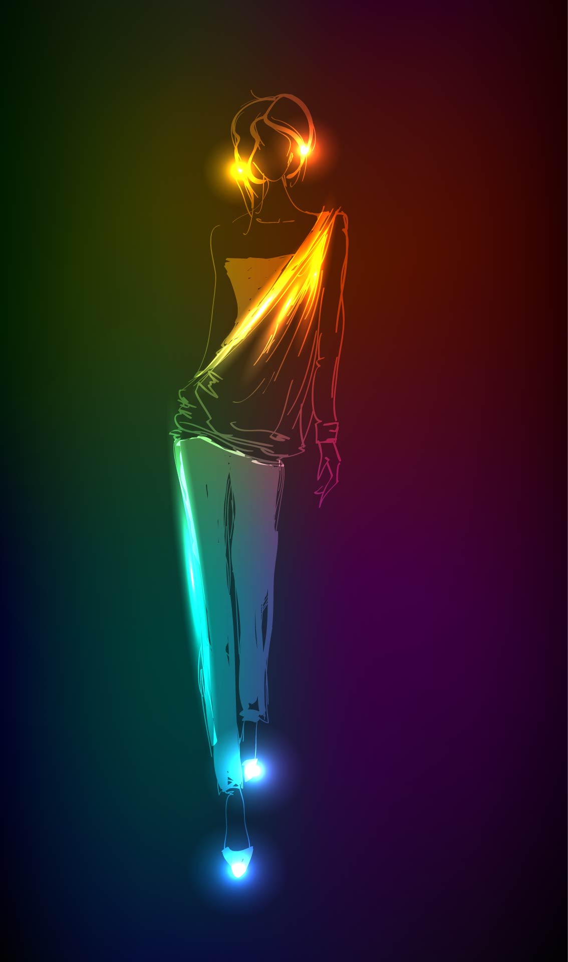 beautiful gorgeous neon silhouette 03 vector