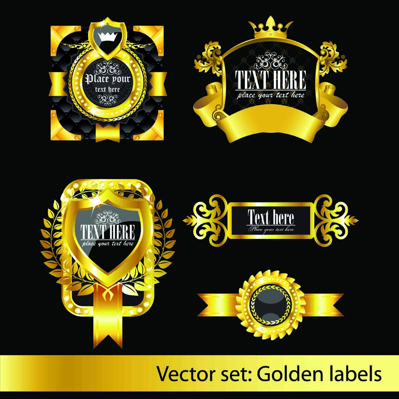 european classic pattern label 02 vector