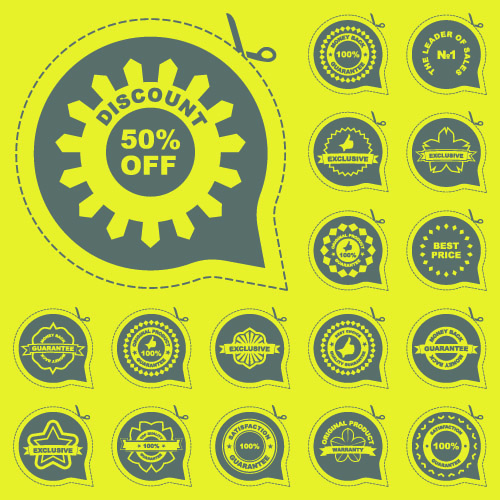 all kinds of badge labels 05 vector