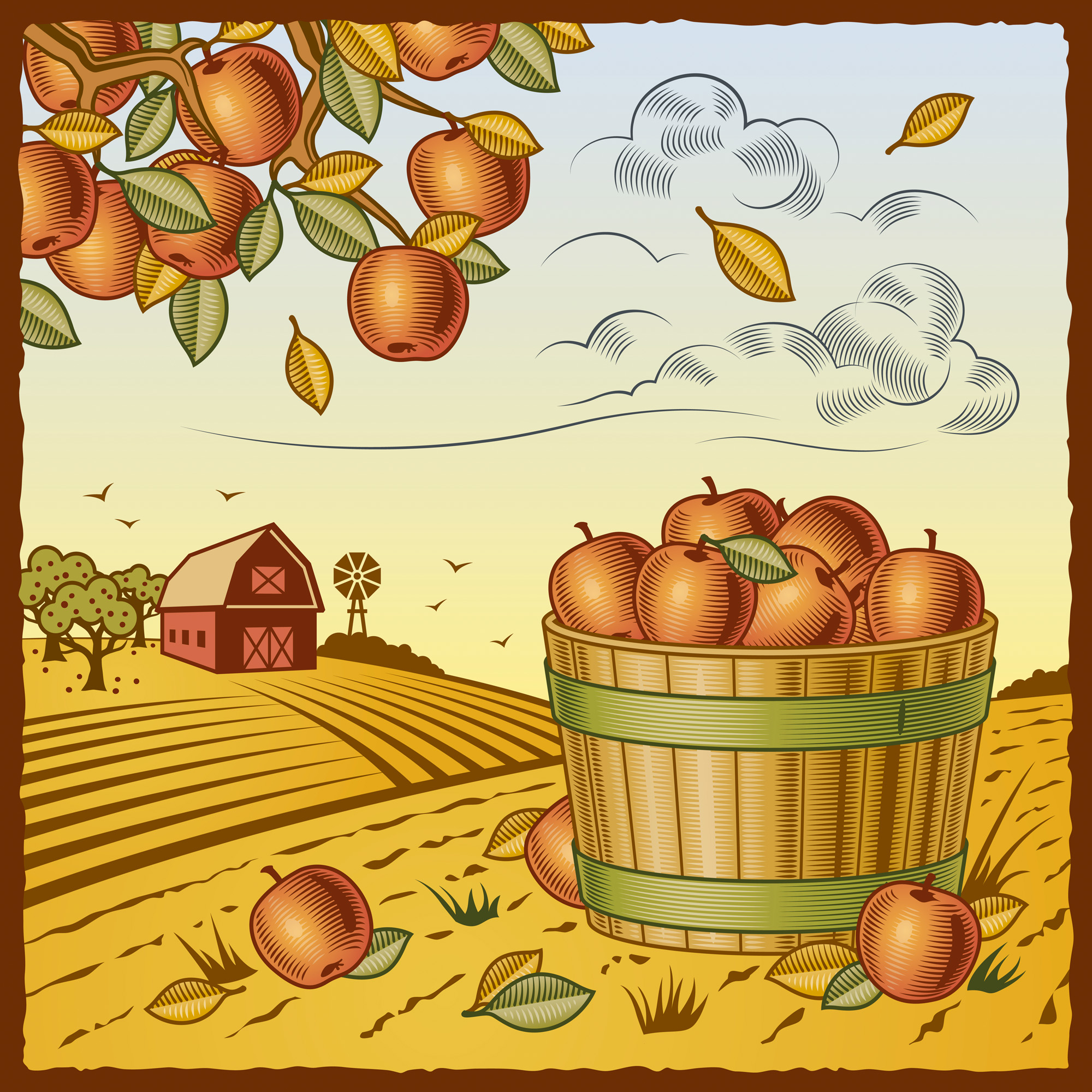 retro farm harvest 03 vector