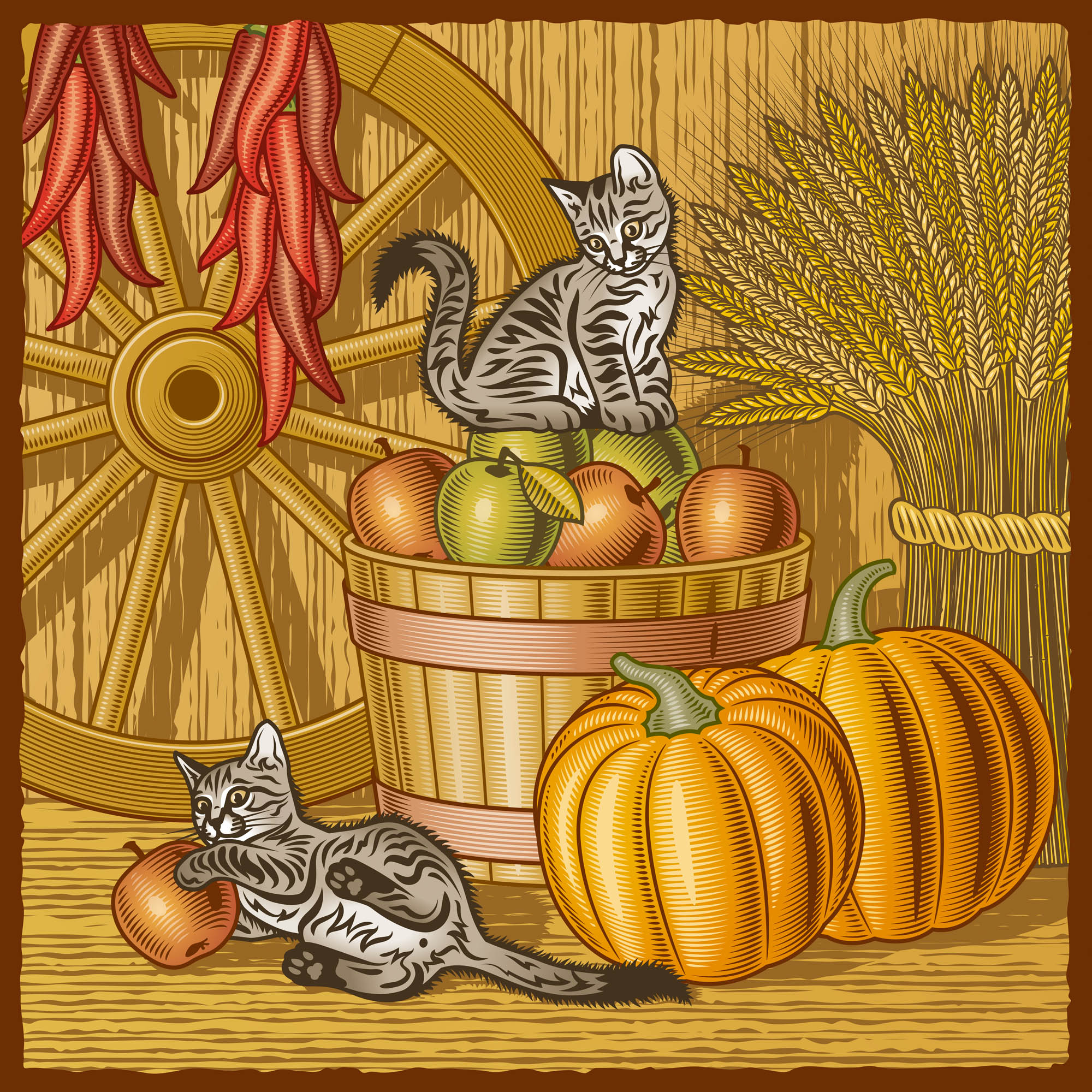 retro farm harvest 04 vector