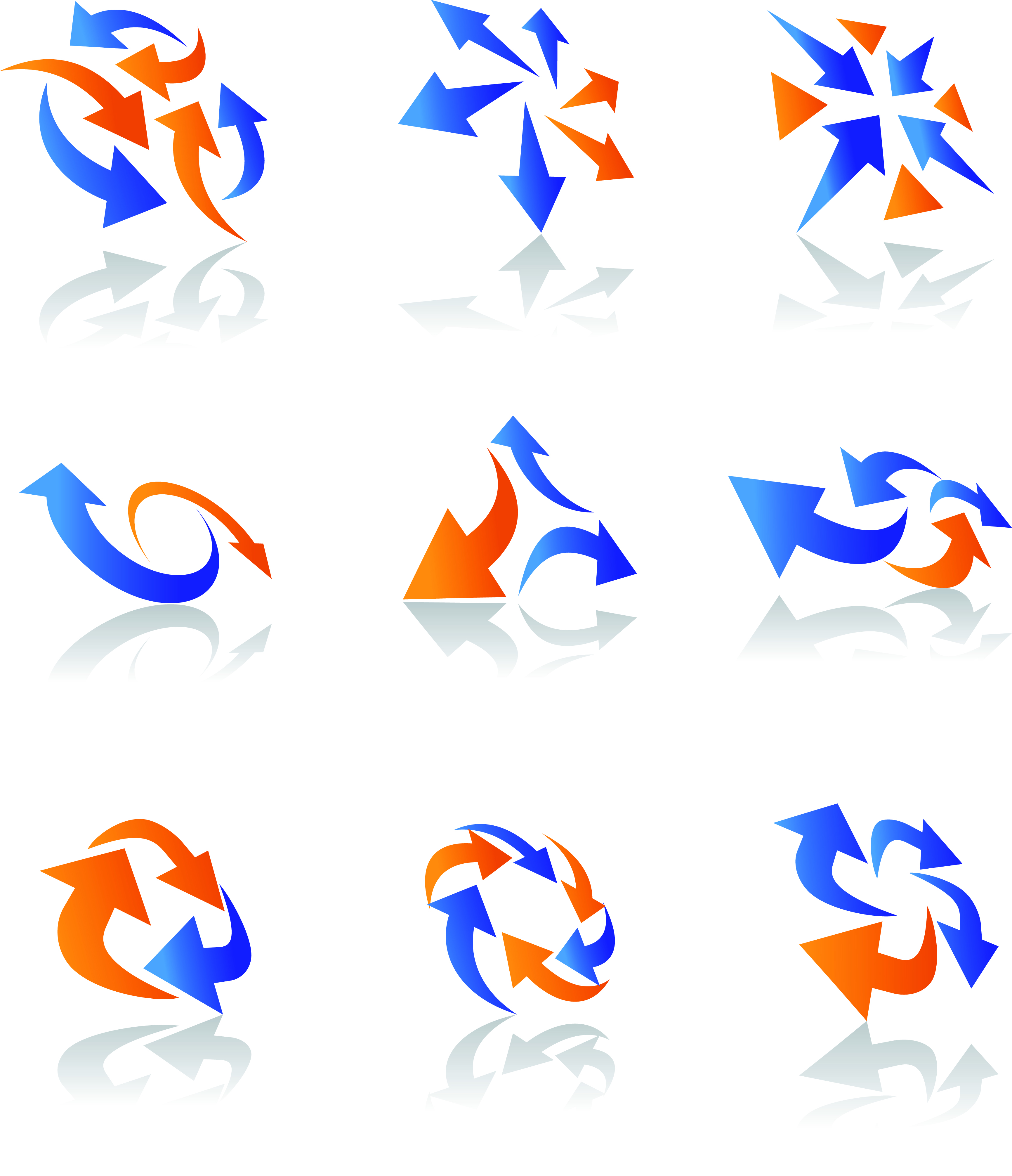 dynamic arrow icons 01 vector