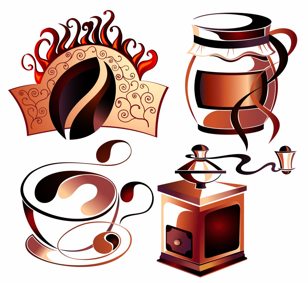 fine coffee element 03 vector