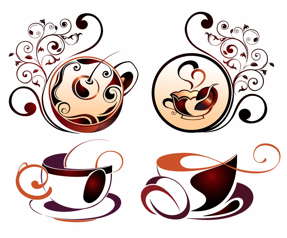 fine coffee element 04 vector