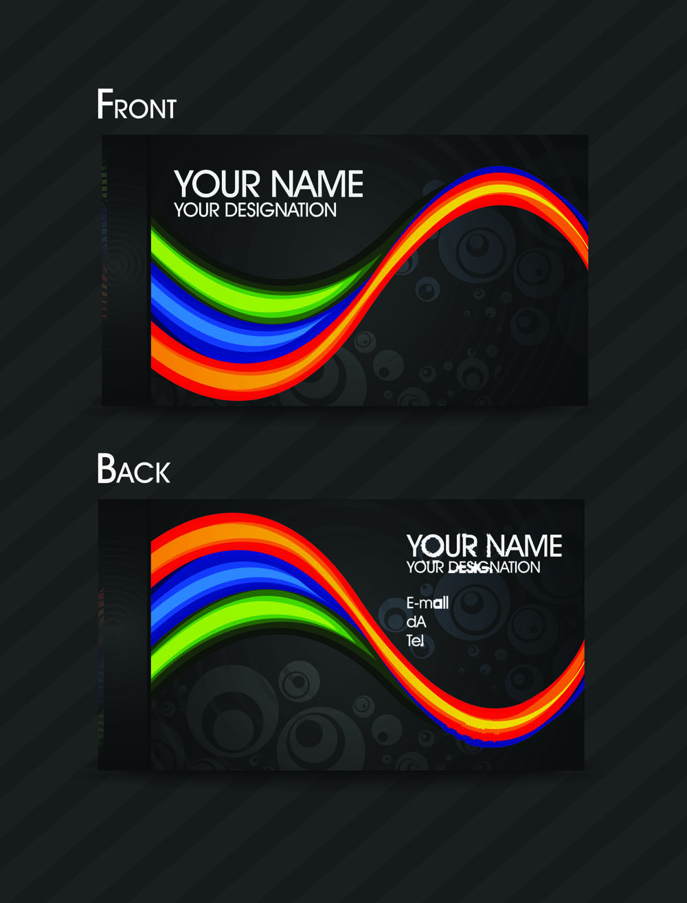 dynamic color business card templates 03 vector