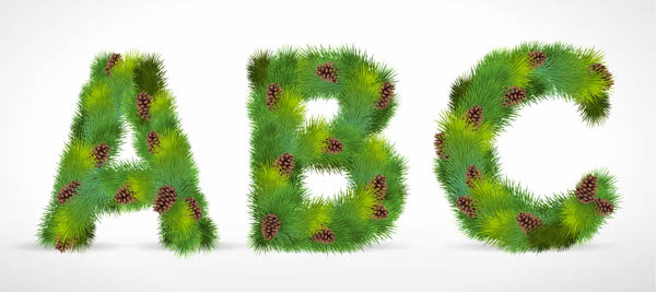 pine form letters 01 vector