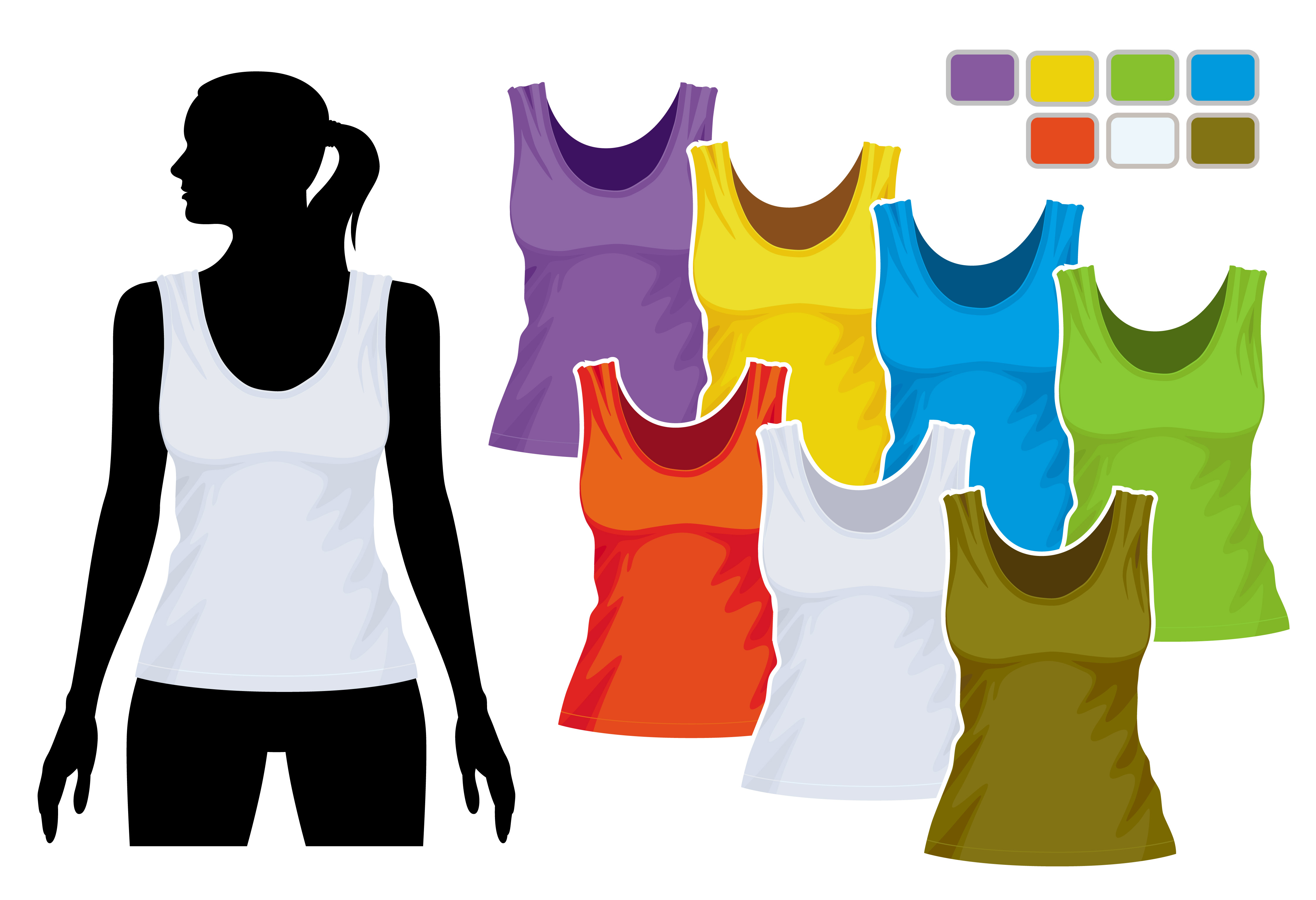 women39s vest template 01 vector