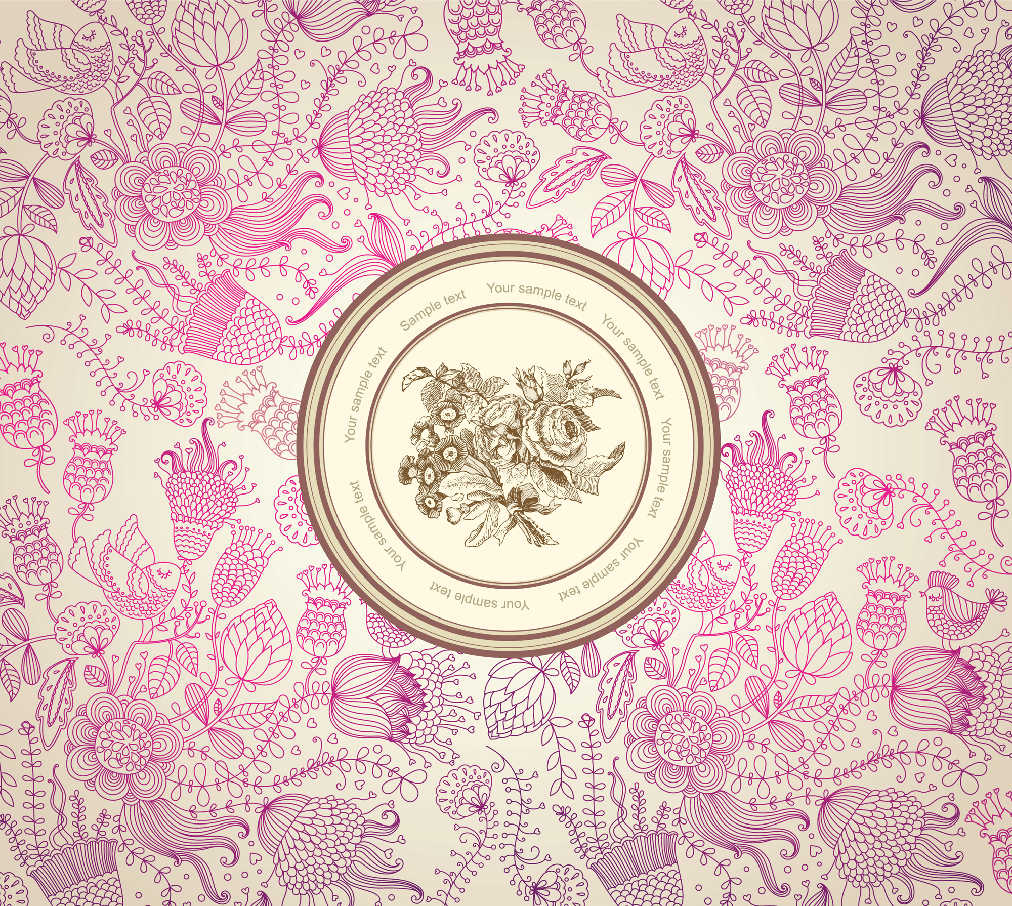 classical floral pattern 01 vector