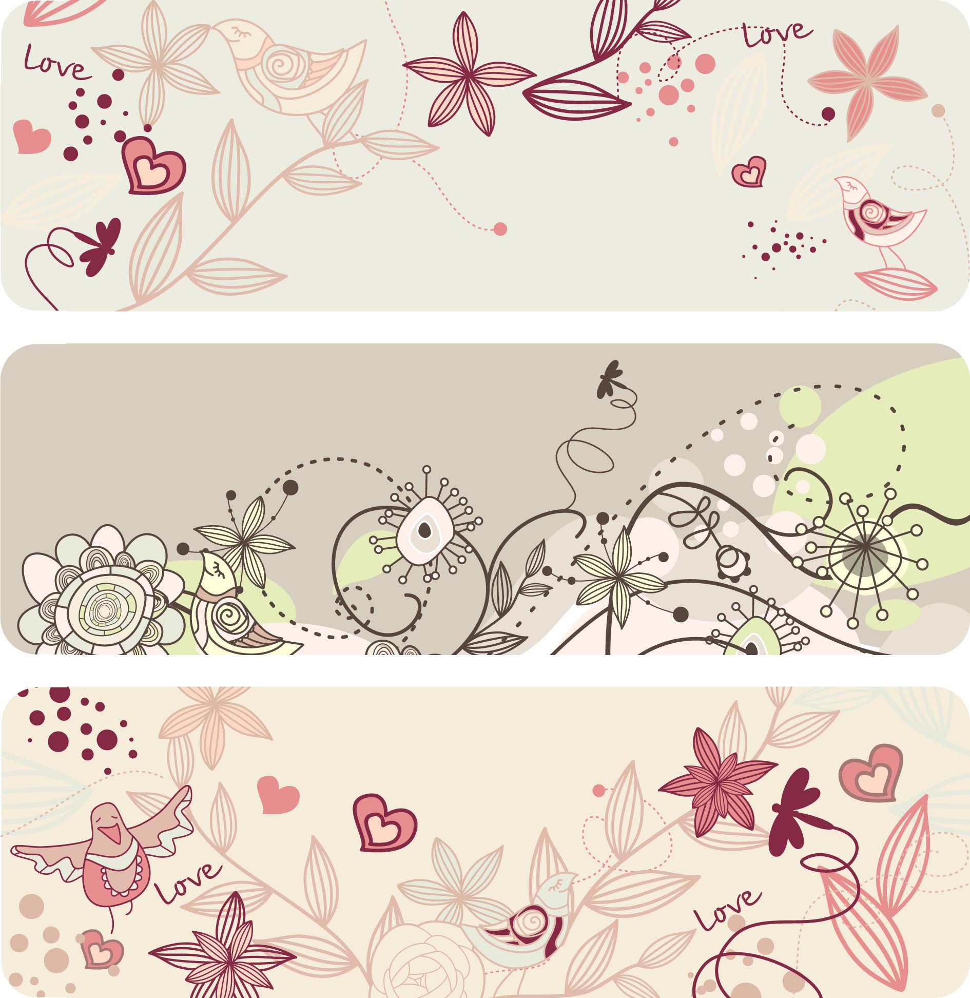 elegant lines of floral pattern vector