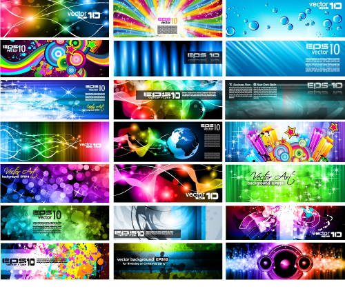 brilliant light effects dynamic business cards 02 vector