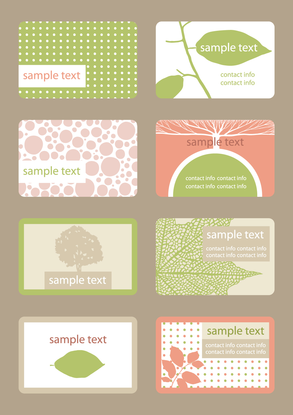 leaf shading card 01 vector