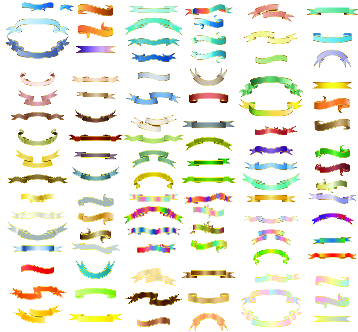 all kinds of ribbons 02 vector