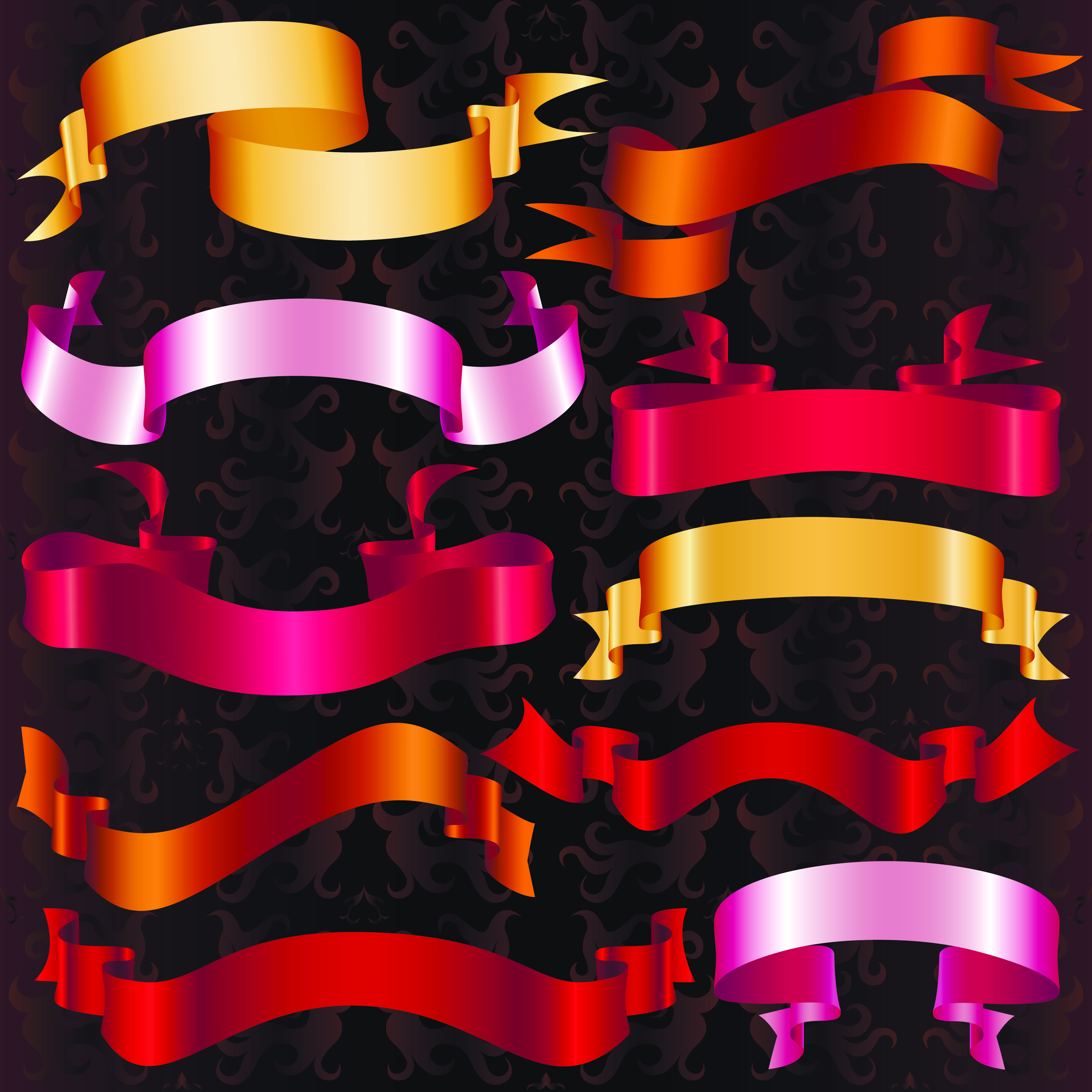 all kinds of ribbons 03 vector