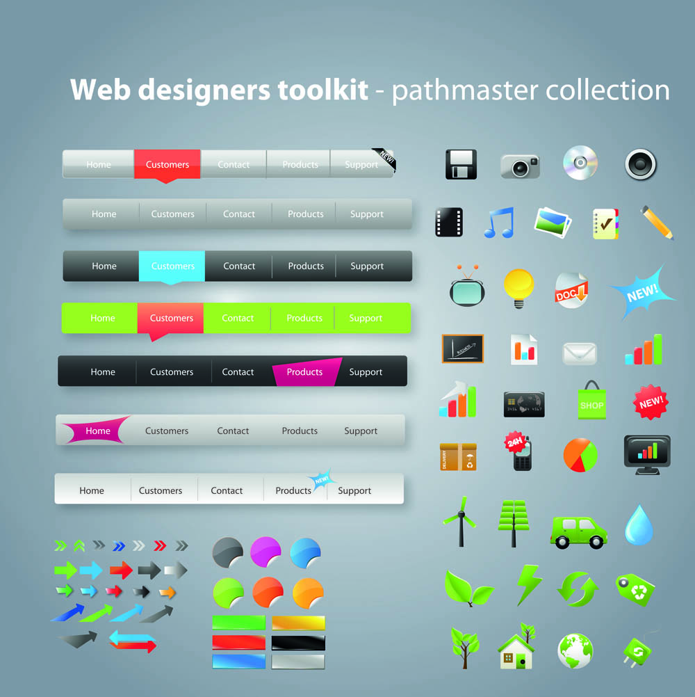 practical web design kit 07 vector