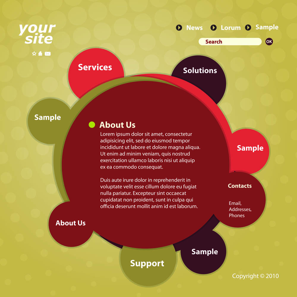 circular web template 02 vector