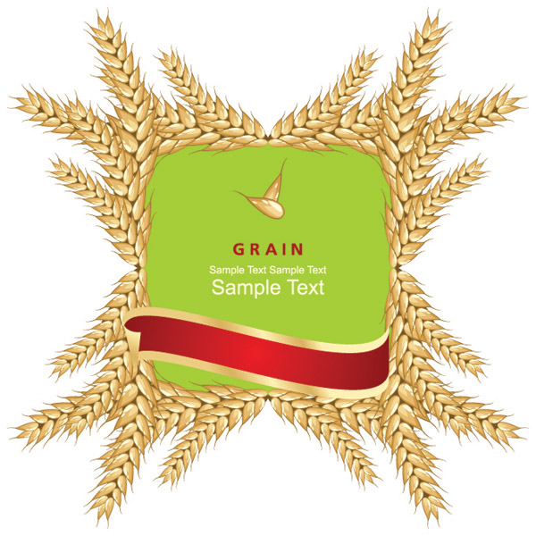 wheat and label 01 vector