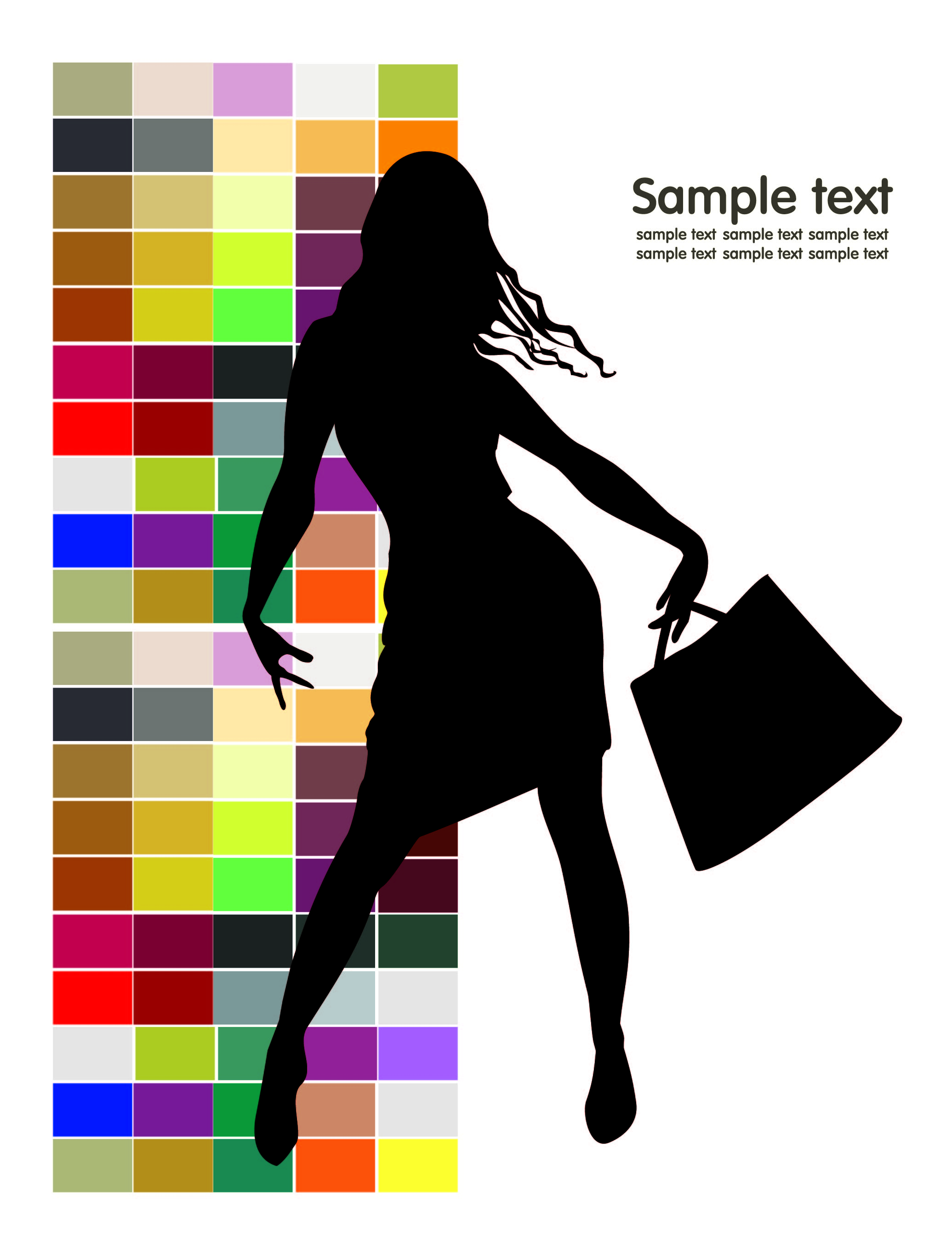 fashion shopping beauty silhouette 02 vector