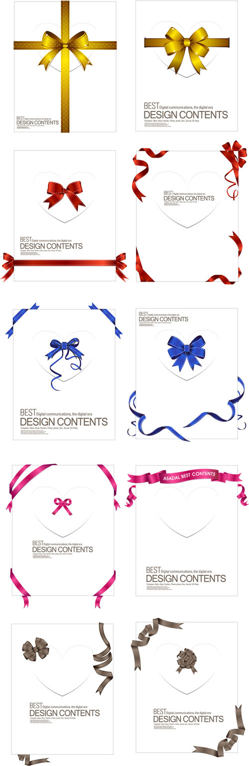 a collection of exquisite ribbons 02 vector