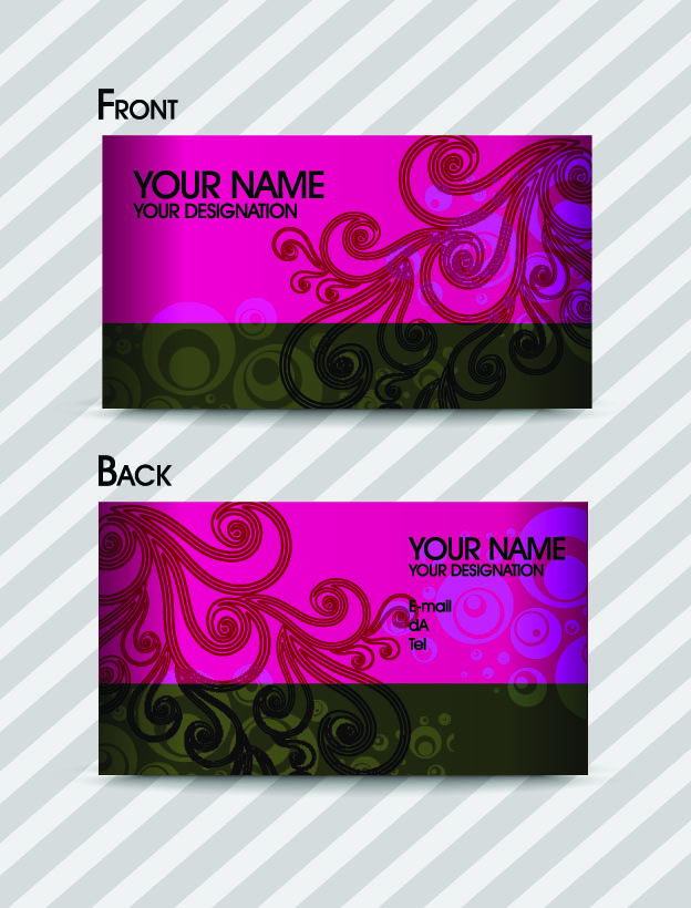 fashion pattern business card template 02 vector