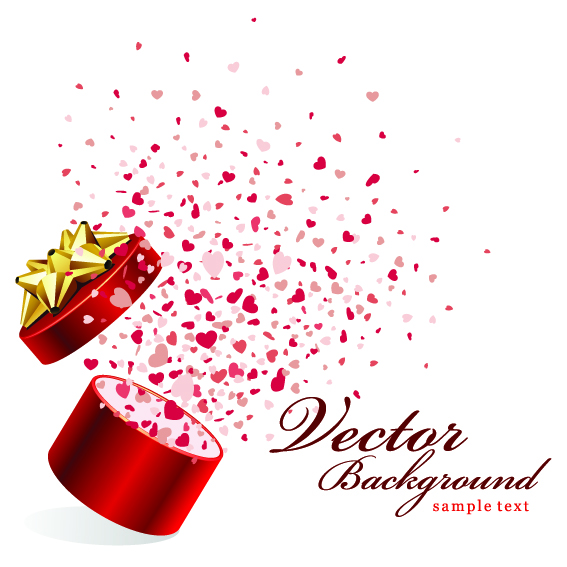 romantic gift opening moments vector