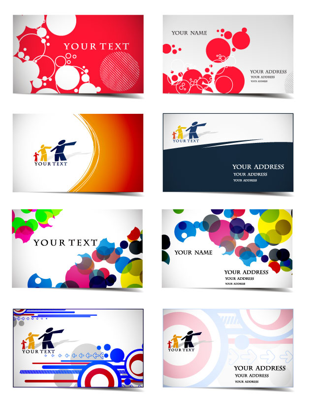 variety of dynamic flow line business card template 01 vector