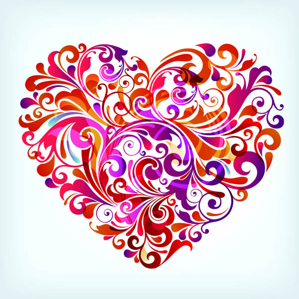 romantic heartshaped vector