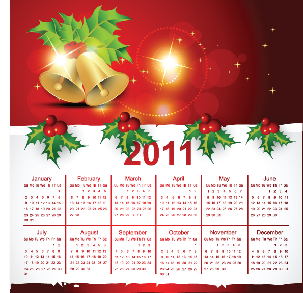 beautiful 2011 calendar template vector