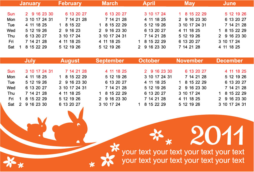 beautiful 2011 calendar template vector