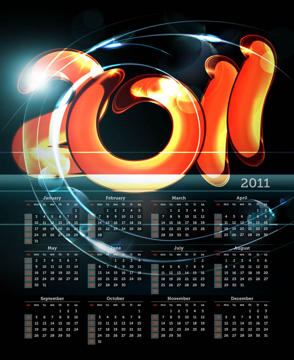 2011 calendar template 02 vector