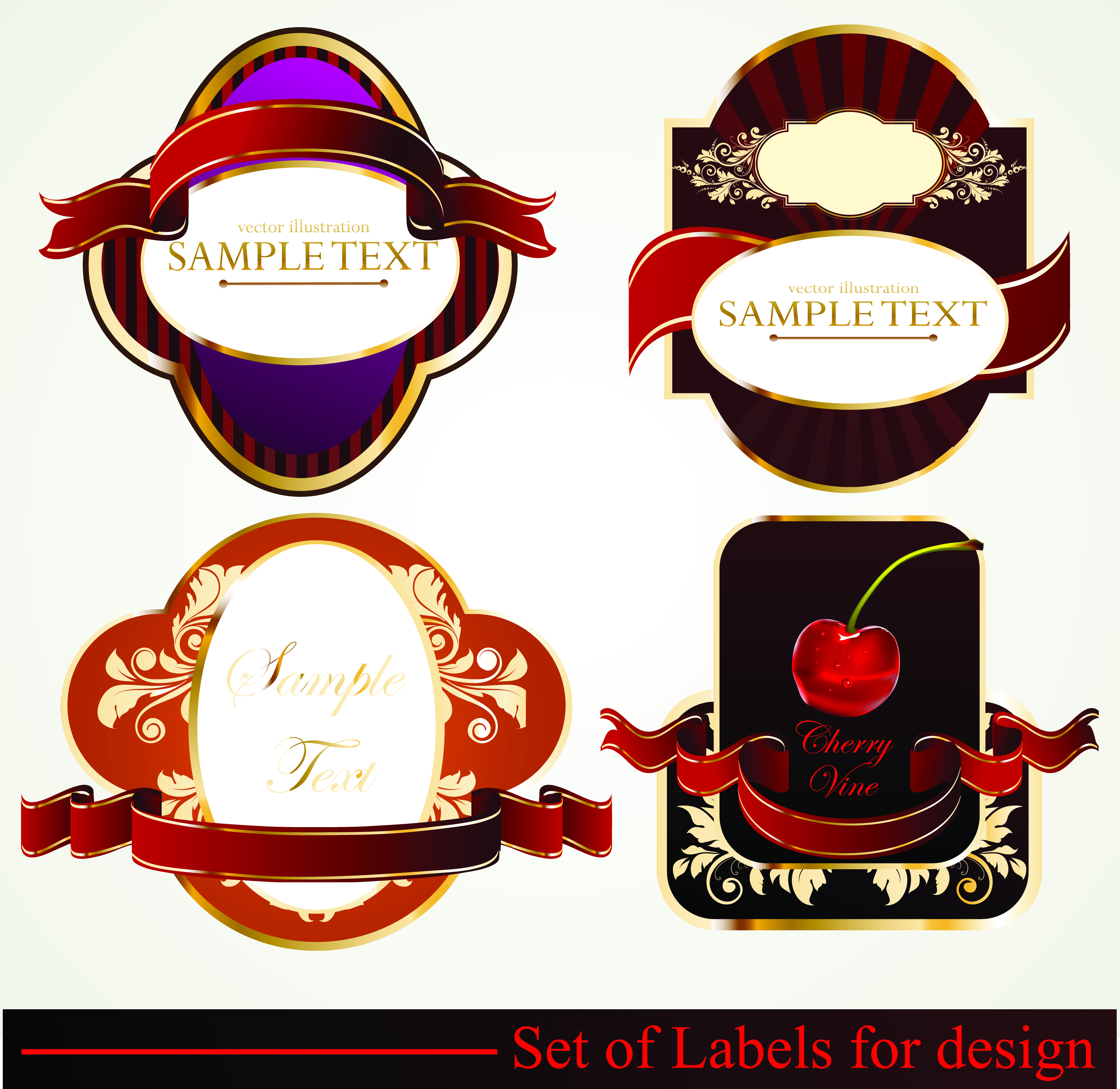 european gorgeous pattern vector label