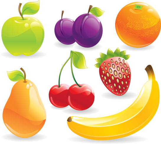 several common fruits vector