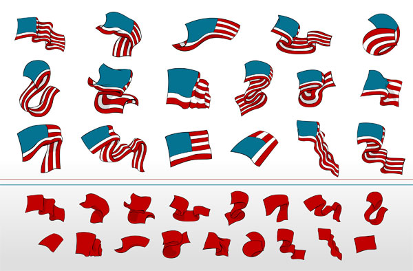 ribbon vector waving flags