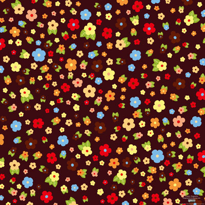 background 2 cartoon flowers and leaves vector