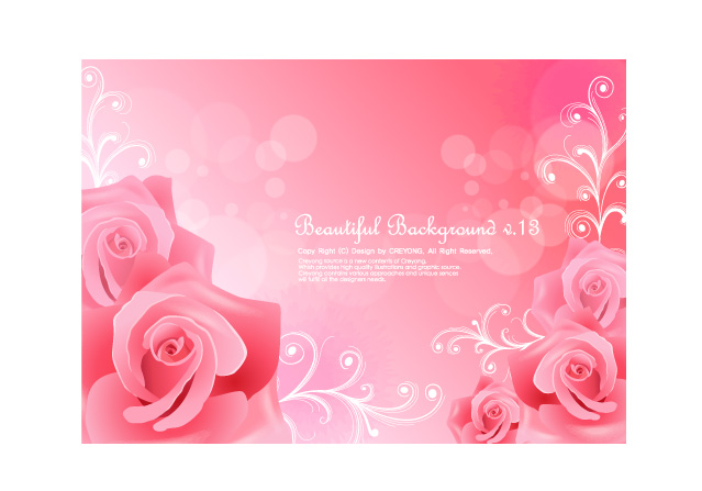 3 beautiful roses background vector