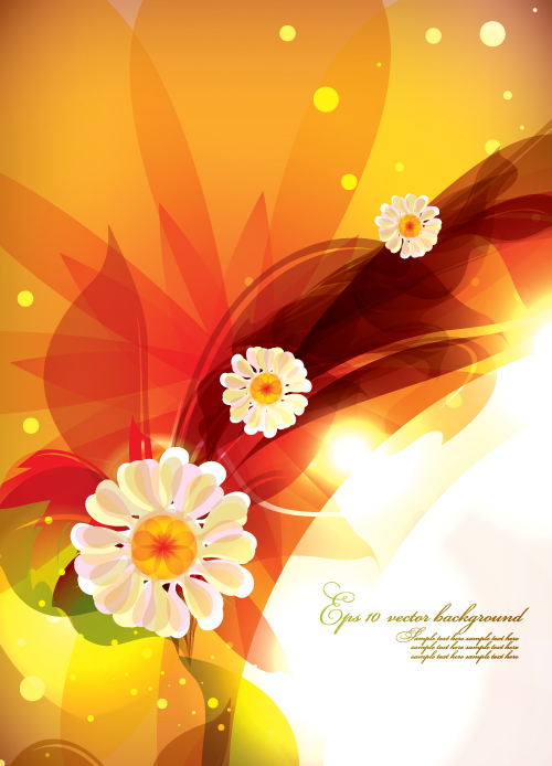 dream of flowers vector background 5