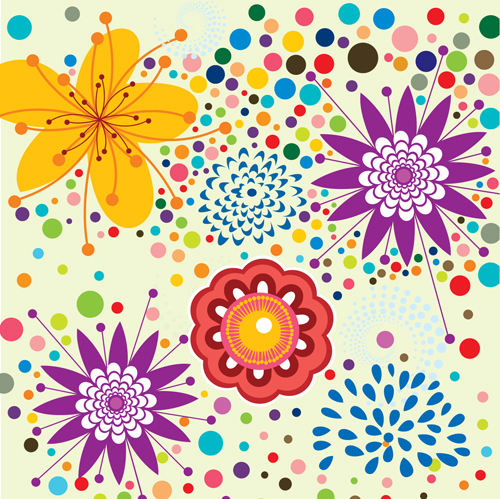 lovely flowers vector background 5