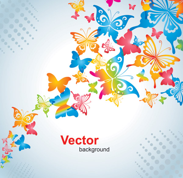 colorful butterfly vector background