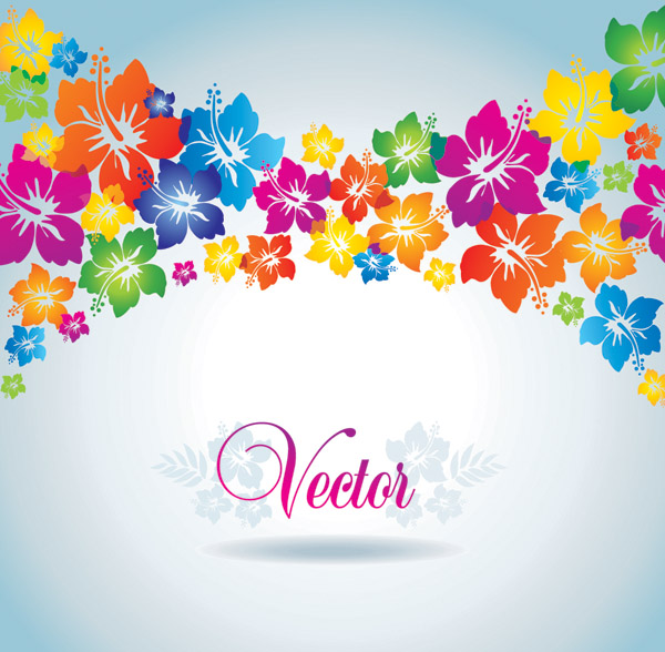 colorful flowers vector background