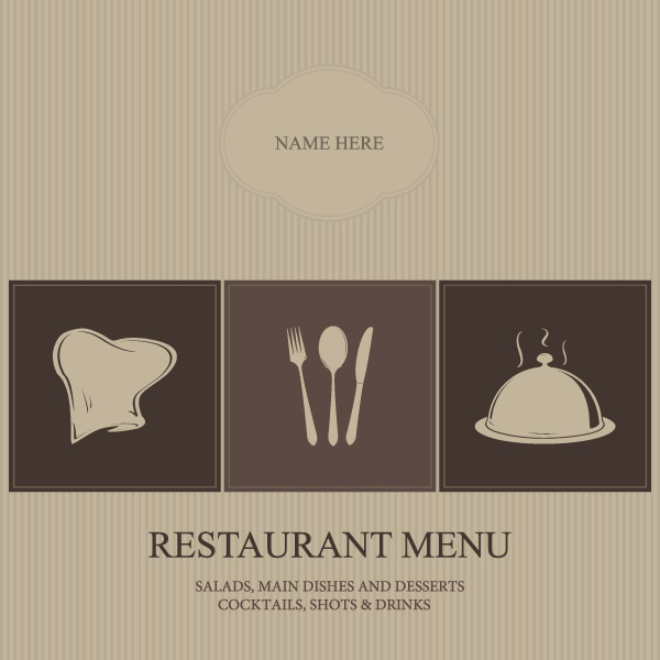 restaurant menu cover vector