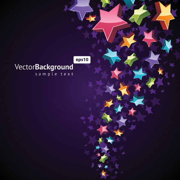 colorful threedimensional star background vector