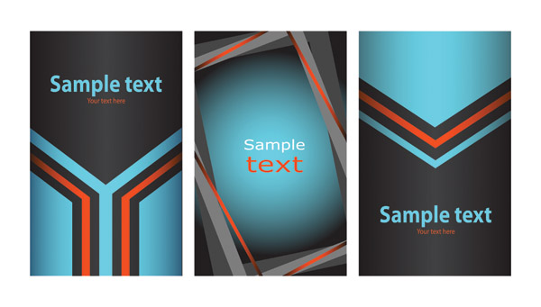 3 sets of card template vector