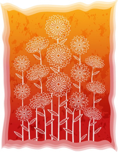 fresh flowers handpainted background vector case 4