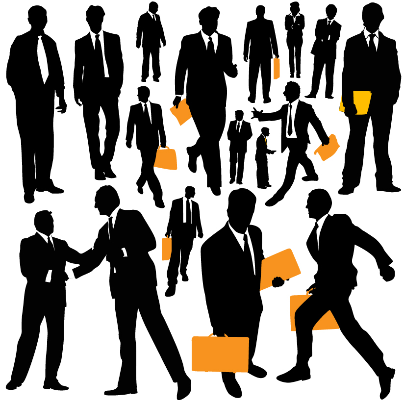 business people silhouette vector