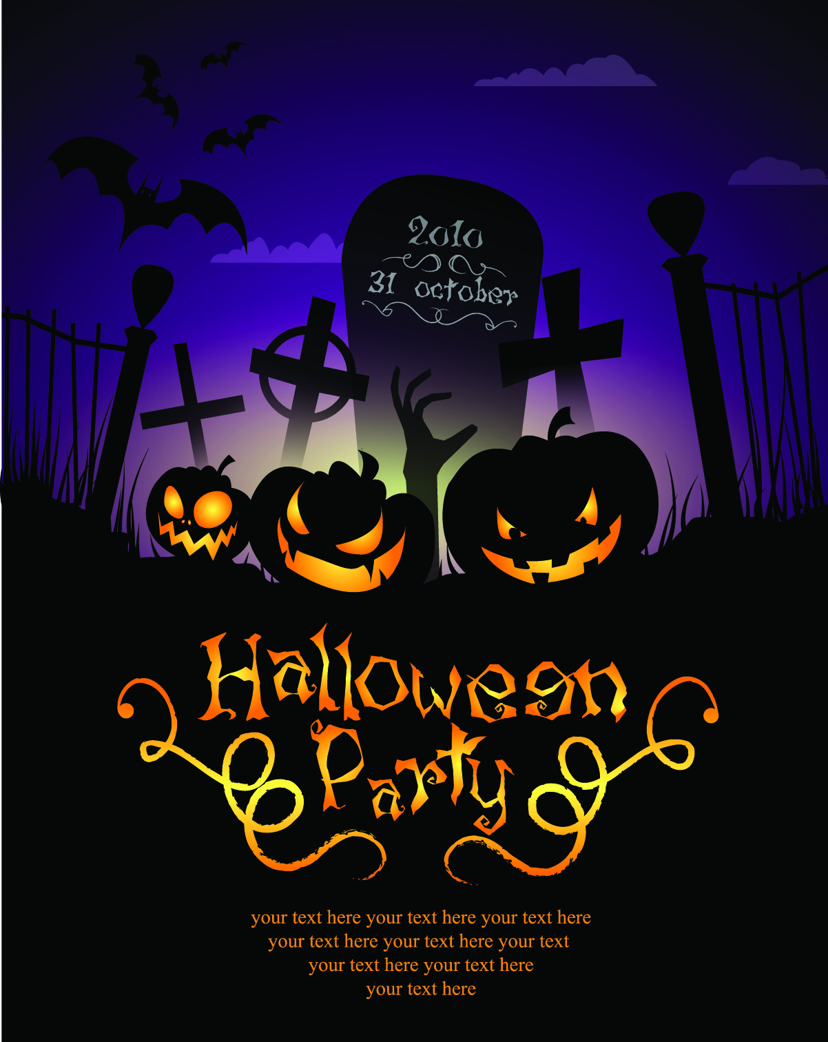 halloween posters beautiful background 04 vector